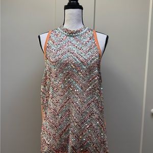 Brand NWT | Free People Sequin Chevron Sleeveless Top